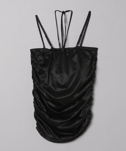 JEANASIS（ジーナシス）の「ストレッチギャザービスチェ/281453（その他トップス・レディース・ブラック/グリーン・FREE）」の6枚目の写真