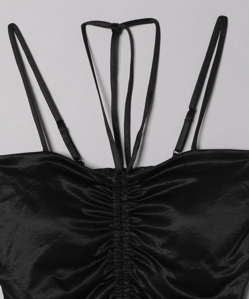 JEANASIS（ジーナシス）の「ストレッチギャザービスチェ/281453（その他トップス・レディース・ブラック/グリーン・FREE）」の7枚目の写真