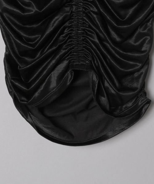 JEANASIS（ジーナシス）の「ストレッチギャザービスチェ/281453（その他トップス・レディース・ブラック/グリーン・FREE）」の8枚目の写真