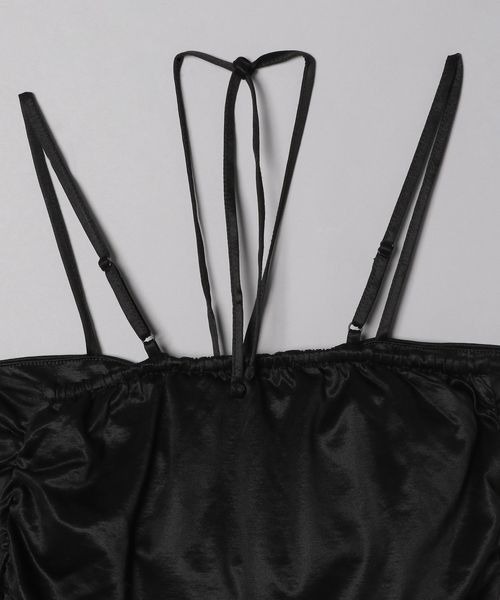 JEANASIS（ジーナシス）の「ストレッチギャザービスチェ/281453（その他トップス・レディース・ブラック/グリーン・FREE）」の9枚目の写真