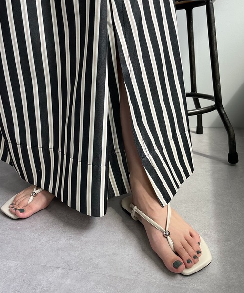 CAPRICIEUX LE'MAGE(カプリシューレマージュ)の「ストライプタックギャザースカート(スカート・レディース・ブラック/ベージュ・FREE)」の9枚目の写真