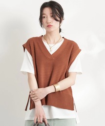 earth music&ecology | SET2点 ジャガードベスト+Tシャツ(ニット/セーター)