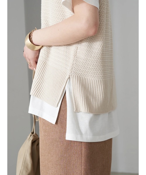 earth music&ecology（アースミュージックアンドエコロジー）の「SET2点 ジャガードベスト+Tシャツ（ニット/セーター・レディース・オリーブ/アイボリー/レッド系その他5・FREE）」の20枚目の写真