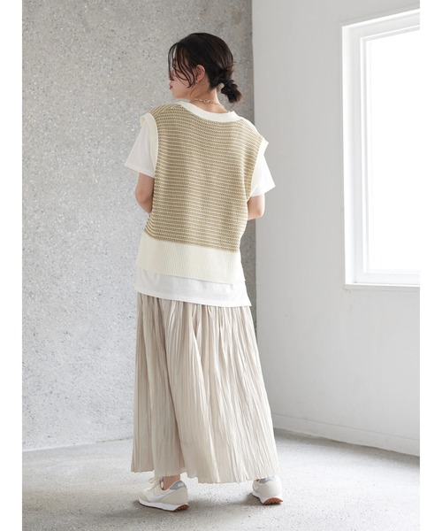 earth music&ecology（アースミュージックアンドエコロジー）の「SET2点 ジャガードベスト+Tシャツ（ニット/セーター・レディース・オリーブ/アイボリー/レッド系その他5・FREE）」の21枚目の写真