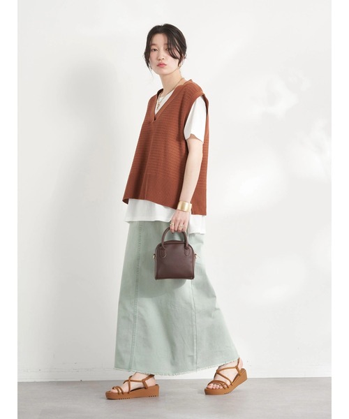 earth music&ecology（アースミュージックアンドエコロジー）の「SET2点 ジャガードベスト+Tシャツ（ニット/セーター・レディース・オリーブ/アイボリー/レッド系その他5・FREE）」の22枚目の写真