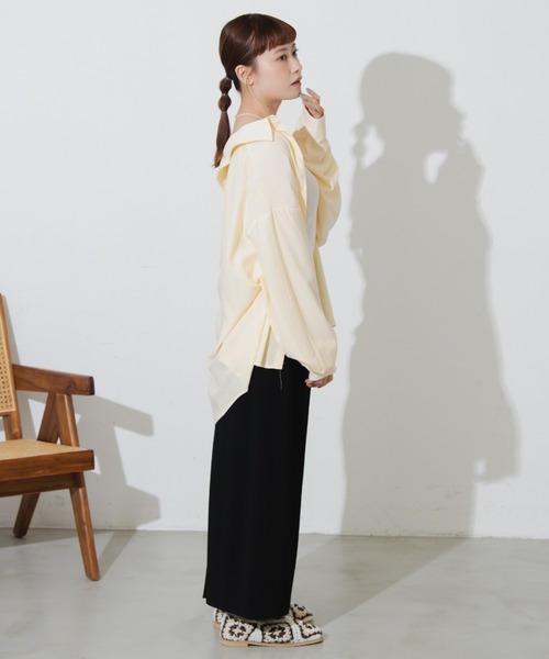 MERLOT(メルロー)の「プリーツナロースカート(スカート・レディース・ブラック/グリーン/ピンク・FREE)」の6枚目の写真