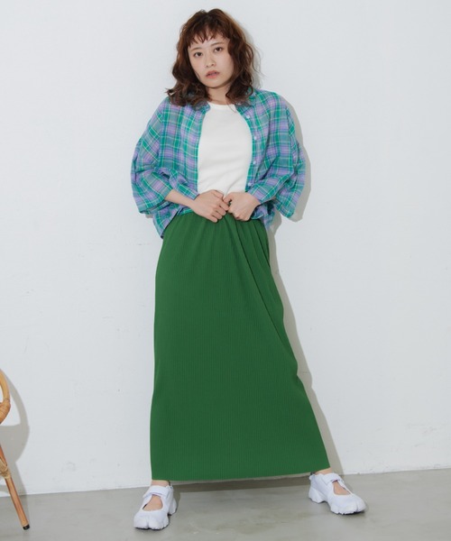 MERLOT(メルロー)の「プリーツナロースカート(スカート・レディース・ブラック/グリーン/ピンク・FREE)」の19枚目の写真