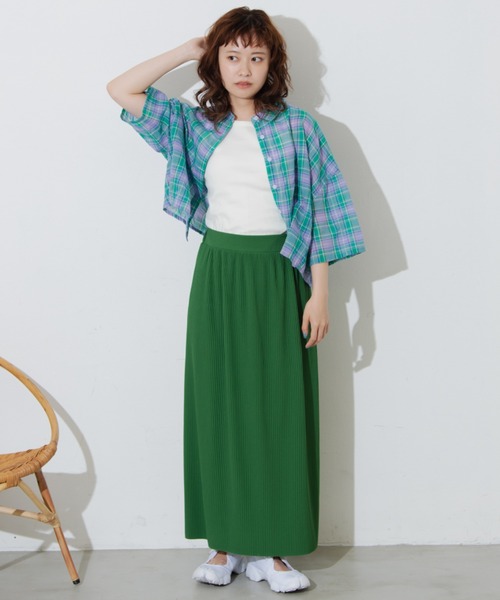 MERLOT(メルロー)の「プリーツナロースカート(スカート・レディース・ブラック/グリーン/ピンク・FREE)」の20枚目の写真