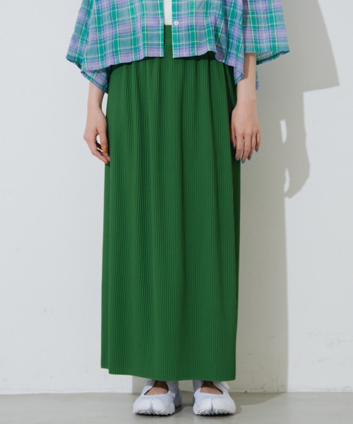 MERLOT(メルロー)の「プリーツナロースカート(スカート・レディース・ブラック/グリーン/ピンク・FREE)」の14枚目の写真
