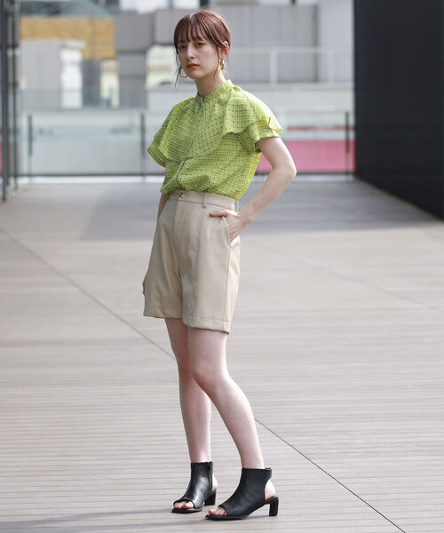 Ray BEAMS（レイビームス）の「Ray BEAMS / ドビー チェック フリルカラー ブラウス（シャツ/ブラウス・レディース・ブラック/グリーン系その他2・ONE SIZE）」の11枚目の写真