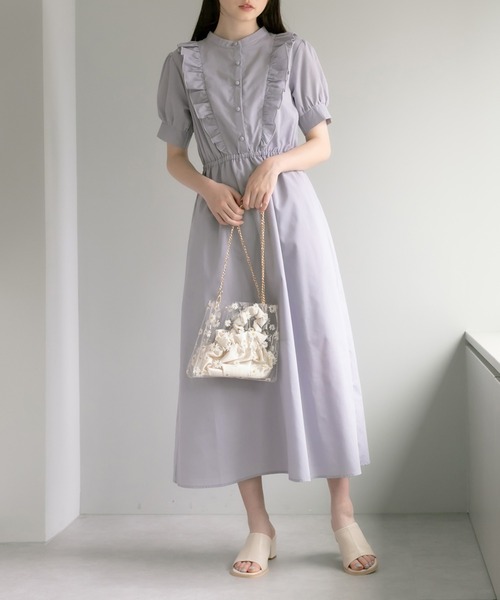 OLIVE des OLIVE(オリーブデオリーブ)の「【WEB限定】フリルワンピース(ワンピース・レディース・ブラック/オフホワイト/サックスブルー・FREE)」の3枚目の写真