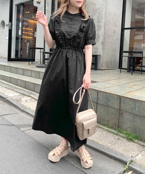 OLIVE des OLIVE(オリーブデオリーブ)の「【WEB限定】フリルワンピース(ワンピース・レディース・ブラック/オフホワイト/サックスブルー・FREE)」の2枚目の写真