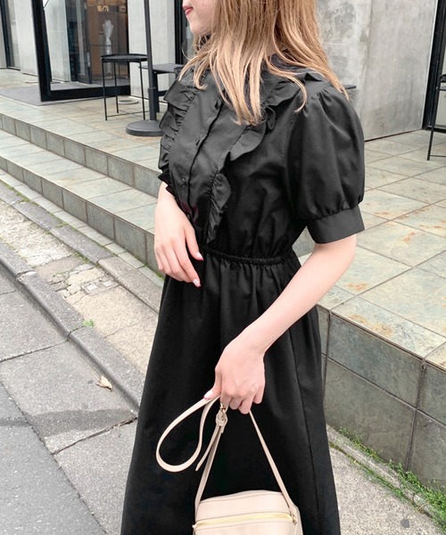 OLIVE des OLIVE(オリーブデオリーブ)の「【WEB限定】フリルワンピース(ワンピース・レディース・ブラック/オフホワイト/サックスブルー・FREE)」の11枚目の写真