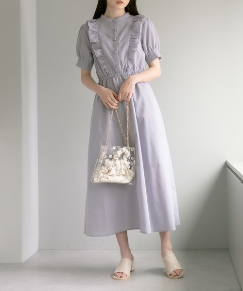 OLIVE des OLIVE(オリーブデオリーブ)の「【WEB限定】フリルワンピース(ワンピース・レディース・ブラック/オフホワイト/サックスブルー・FREE)」の7枚目の写真