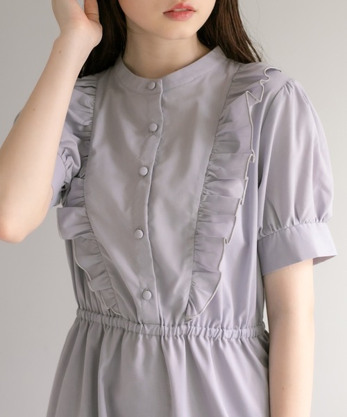 OLIVE des OLIVE(オリーブデオリーブ)の「【WEB限定】フリルワンピース(ワンピース・レディース・ブラック/オフホワイト/サックスブルー・FREE)」の5枚目の写真