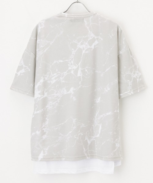 Mac-House(マックハウス)の「着回し自在!ゆったりシルエット 総柄Tシャツ+タンクトップ+アクセサリーの3点セット(Tシャツ/カットソー・メンズ・ブラック/グレイッシュベージュ/グレー・L/M)」の6枚目の写真