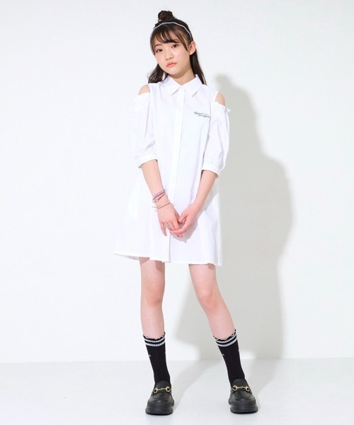 by LOVEiT(バイラビット)の「肩スリットワンピースチュニック(チュニック・キッズ・ミント/オフホワイト/ブラック・160cm/140cm/150cm/120cm/130cm)」の15枚目の写真