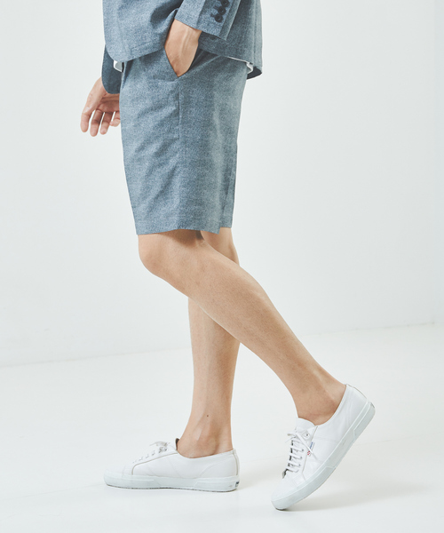 ABAHOUSE GRAY(アバハウスグレイ)の「【セットアップ対応/MASCHILE】AIR HOL タック ショートパンツ(その他パンツ・メンズ・ライトグレー/ネイビー/グレー/ブルー・46/48/50)」の3枚目の写真