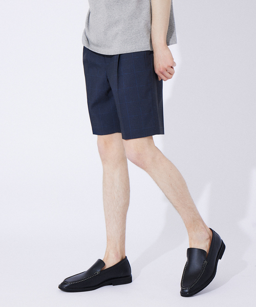 ABAHOUSE GRAY(アバハウスグレイ)の「【セットアップ対応/MASCHILE】AIR HOL タック ショートパンツ(その他パンツ・メンズ・ライトグレー/ネイビー/グレー/ブルー・46/48/50)」の1枚目の写真