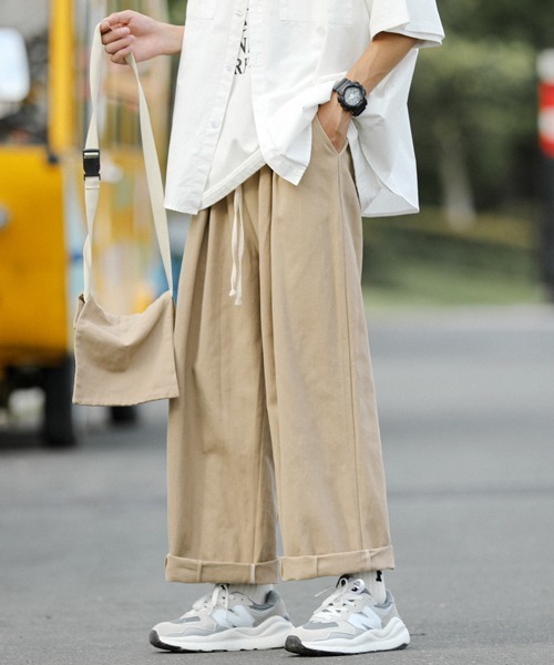 neos（ネオス）の「【neos -addictive design-】ルーズシルエット ビッグカーゴポケット バッグ付き ワイド パンツ（カーゴパンツ・メンズ・ブラック/ベージュ/カーキ・MEDIUM/LARGE/X-LARGE）」の14枚目の写真