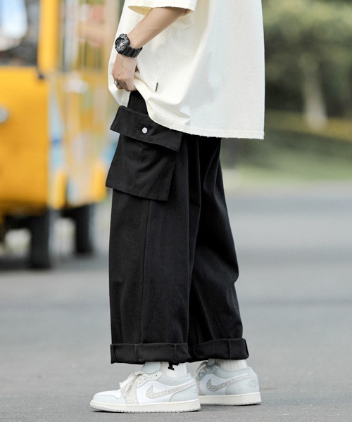 neos（ネオス）の「【neos -addictive design-】ルーズシルエット ビッグカーゴポケット バッグ付き ワイド パンツ（カーゴパンツ・メンズ・ブラック/ベージュ/カーキ・MEDIUM/LARGE/X-LARGE）」の20枚目の写真