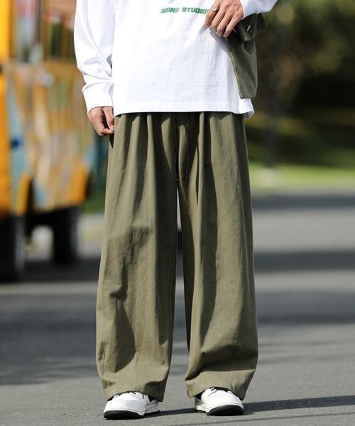 neos（ネオス）の「【neos -addictive design-】ルーズシルエット ビッグカーゴポケット バッグ付き ワイド パンツ（カーゴパンツ・メンズ・ブラック/ベージュ/カーキ・MEDIUM/LARGE/X-LARGE）」の6枚目の写真