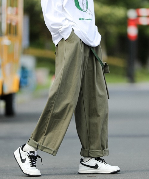 neos（ネオス）の「【neos -addictive design-】ルーズシルエット ビッグカーゴポケット バッグ付き ワイド パンツ（カーゴパンツ・メンズ・ブラック/ベージュ/カーキ・MEDIUM/LARGE/X-LARGE）」の19枚目の写真