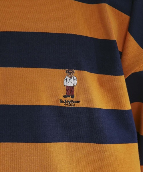 SENSE OF PLACE by URBAN RESEARCH(センスオブプレイスバイアーバンリサーチ)の「『別注』TeddyBear×SENSE OF PLACE テディベアボーダーポロシャツ(ポロシャツ・メンズ・オレンジ/ブラック・MEDIUM/LARGE)」の5枚目の写真