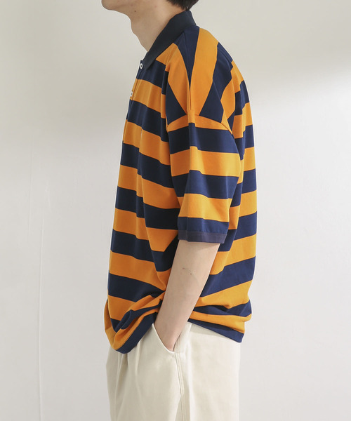 SENSE OF PLACE by URBAN RESEARCH(センスオブプレイスバイアーバンリサーチ)の「『別注』TeddyBear×SENSE OF PLACE テディベアボーダーポロシャツ(ポロシャツ・メンズ・オレンジ/ブラック・MEDIUM/LARGE)」の8枚目の写真