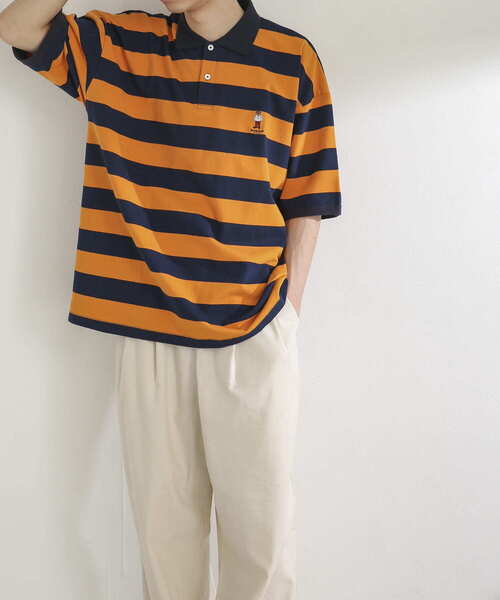 SENSE OF PLACE by URBAN RESEARCH(センスオブプレイスバイアーバンリサーチ)の「『別注』TeddyBear×SENSE OF PLACE テディベアボーダーポロシャツ(ポロシャツ・メンズ・オレンジ/ブラック・MEDIUM/LARGE)」の9枚目の写真