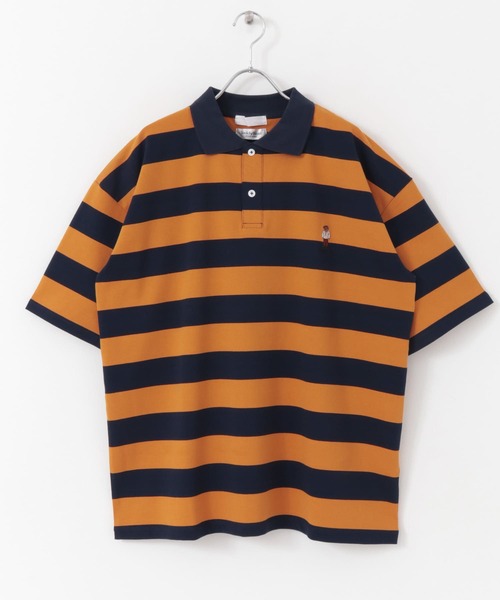 SENSE OF PLACE by URBAN RESEARCH(センスオブプレイスバイアーバンリサーチ)の「『別注』TeddyBear×SENSE OF PLACE テディベアボーダーポロシャツ(ポロシャツ・メンズ・オレンジ/ブラック・MEDIUM/LARGE)」の7枚目の写真