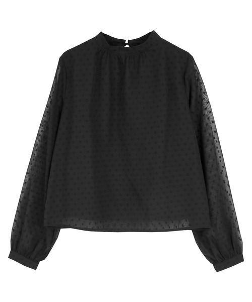 UR'S(ユアーズ)の「シアードットハイネックブラウス(シャツ/ブラウス・レディース・ブラック/グレイッシュブルー・M/S/L)」の3枚目の写真