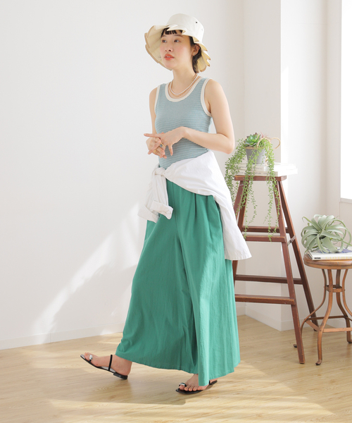 B.C STOCK（ベーセーストック）の「リネンライクコットン ワイドキュロット（その他パンツ・レディース・ブラック/ピンク/イエロー/グリーン・FREE）」の10枚目の写真