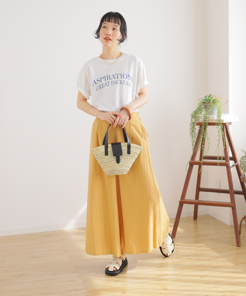 B.C STOCK（ベーセーストック）の「リネンライクコットン ワイドキュロット（その他パンツ・レディース・ブラック/ピンク/イエロー/グリーン・FREE）」の16枚目の写真