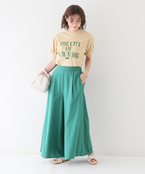 B.C STOCK（ベーセーストック）の「リネンライクコットン ワイドキュロット（その他パンツ・レディース・ブラック/ピンク/イエロー/グリーン・FREE）」の19枚目の写真