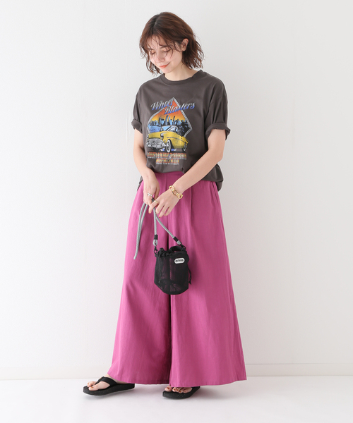 B.C STOCK（ベーセーストック）の「リネンライクコットン ワイドキュロット（その他パンツ・レディース・ブラック/ピンク/イエロー/グリーン・FREE）」の21枚目の写真