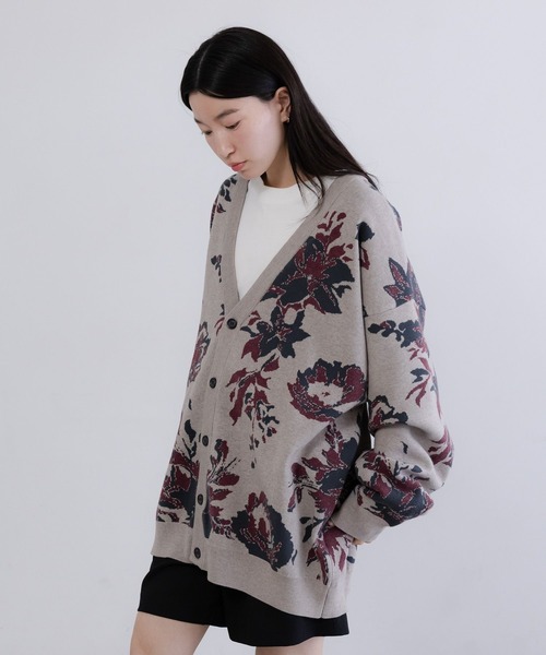 フラワージャガードカーデ 353970（カーディガン/ボレロ）｜LOWRYS