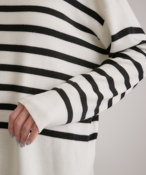 COLLAGE GALLARDAGALANTE（コラージュガリャルダガランテ）の「スムースボーダープルオーバー（ニット/セーター・レディース・ホワイト/ブルー・FREE）」の14枚目の写真