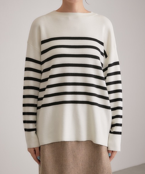 COLLAGE GALLARDAGALANTE（コラージュガリャルダガランテ）の「スムースボーダープルオーバー（ニット/セーター・レディース・ホワイト/ブルー・FREE）」の11枚目の写真