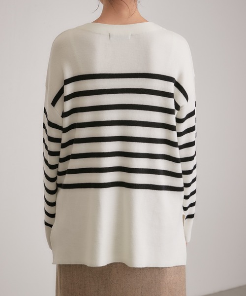 COLLAGE GALLARDAGALANTE（コラージュガリャルダガランテ）の「スムースボーダープルオーバー（ニット/セーター・レディース・ホワイト/ブルー・FREE）」の17枚目の写真