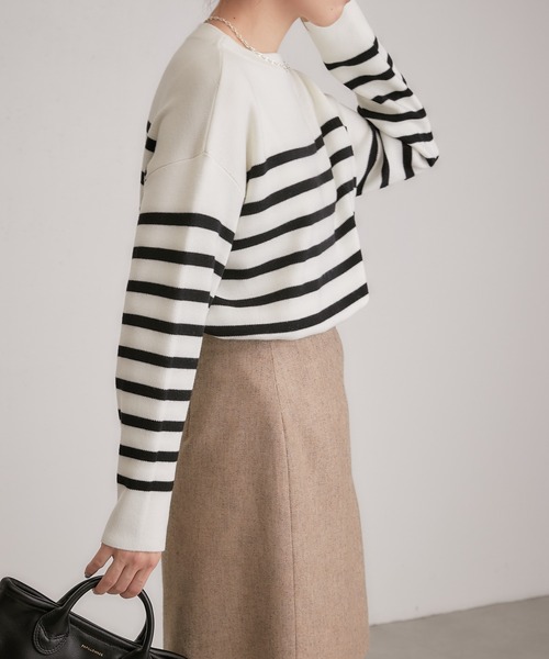 COLLAGE GALLARDAGALANTE（コラージュガリャルダガランテ）の「スムースボーダープルオーバー（ニット/セーター・レディース・ホワイト/ブルー・FREE）」の19枚目の写真