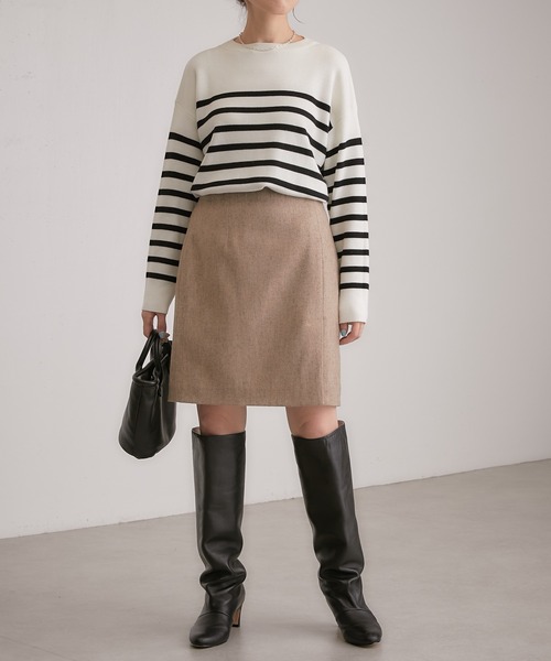 COLLAGE GALLARDAGALANTE（コラージュガリャルダガランテ）の「スムースボーダープルオーバー（ニット/セーター・レディース・ホワイト/ブルー・FREE）」の15枚目の写真