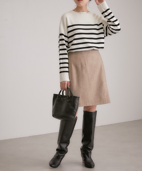 COLLAGE GALLARDAGALANTE（コラージュガリャルダガランテ）の「スムースボーダープルオーバー（ニット/セーター・レディース・ホワイト/ブルー・FREE）」の21枚目の写真