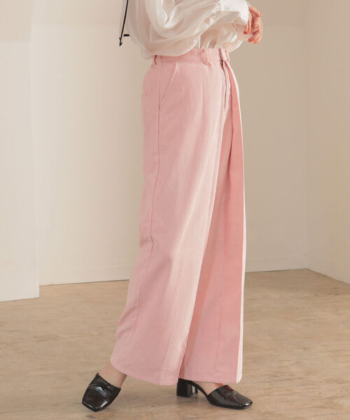 BeAMS DOT（ビームスドット）の「BeAMS DOT / コーデュロイ タックパンツ（その他パンツ・レディース・ベージュ/ピンク/ライトブラウン・FREE）」の3枚目の写真