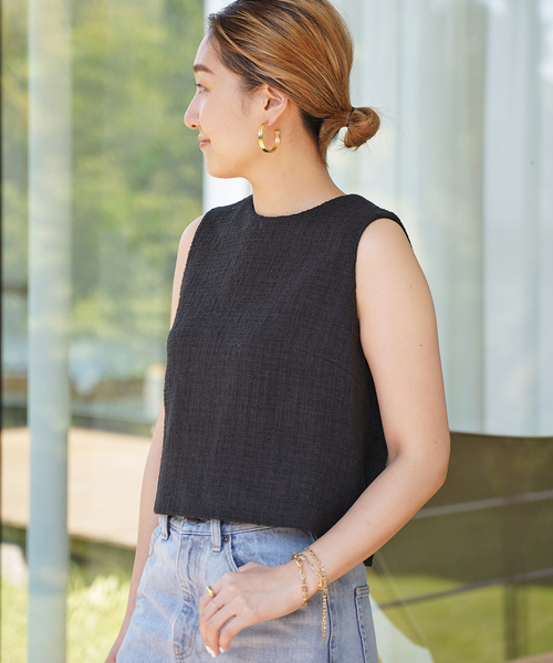 Deuxieme Classe（ドゥーズィエムクラス）の「【AGMES/アグメス】 LARGE DOUBLE RIDGE HOOPS ピアス（両耳）（ピアス（両耳用）・レディース・ゴールド・FREE）」の5枚目の写真