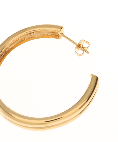 Deuxieme Classe（ドゥーズィエムクラス）の「【AGMES/アグメス】 LARGE DOUBLE RIDGE HOOPS ピアス（両耳）（ピアス（両耳用）・レディース・ゴールド・FREE）」の12枚目の写真