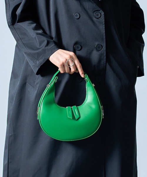 SETUP7（セットアップセブン）の「【SETUP7】ハーフムーンハンドバッグ KNF（ハンドバッグ・レディース・ホワイト/ベージュ/ブラウン/グリーン/ブラック・FREE）」の7枚目の写真