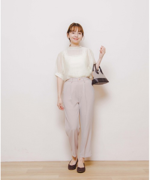 flower（フラワー）の「スモーキーテーパードパンツ（スラックス・レディース・ブラウン/ベージュ・FREE）」の7枚目の写真