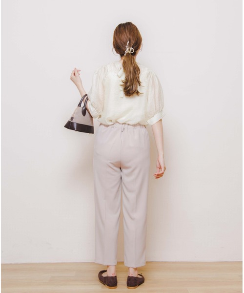 flower（フラワー）の「スモーキーテーパードパンツ（スラックス・レディース・ブラウン/ベージュ・FREE）」の15枚目の写真