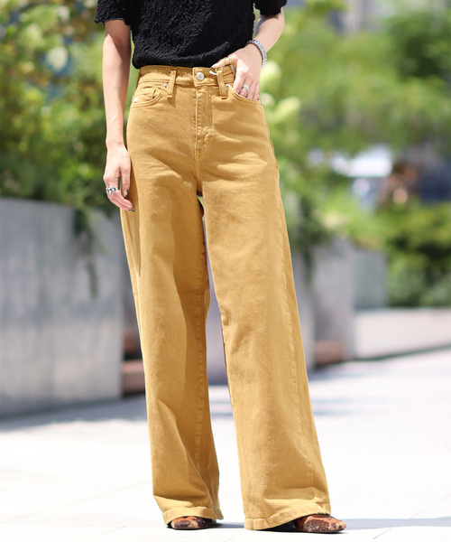 SOMETHING（サムシング）の「【SOMETHING/サムシング】lisa wide（デニムパンツ・レディース・ブルー/マスタード・36/34）」の19枚目の写真